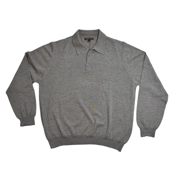 Nordstrom Other - Nordstrom Men's Gray Collared Long Sleeve Merino Wool Sweater XXL